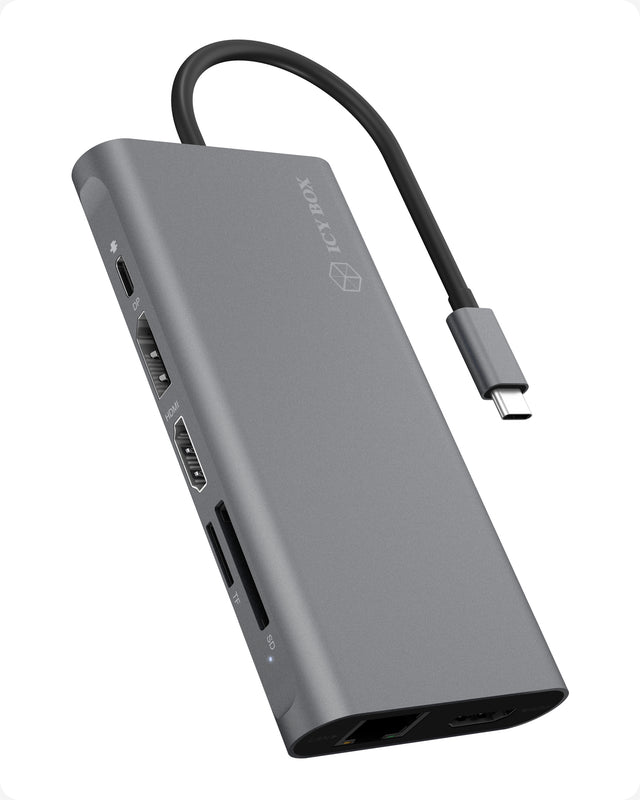 Travel Dock 12-in-1, triple video output (2*HDMI+1*DP)